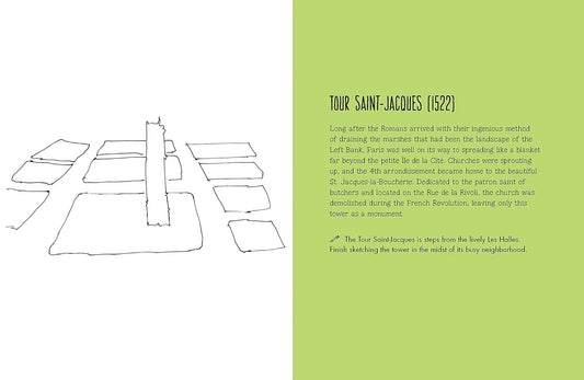 Illustration of a street plan with text on a green background