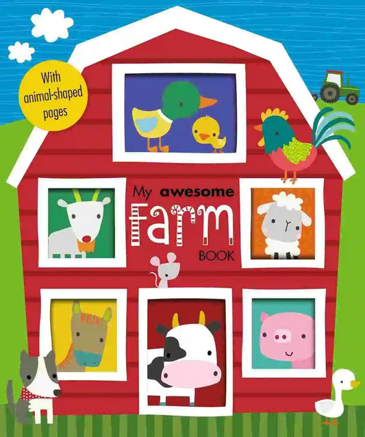 My Awesome Farm Book Animal-Shaped Pages Farm Animals Board Book for Toddlers