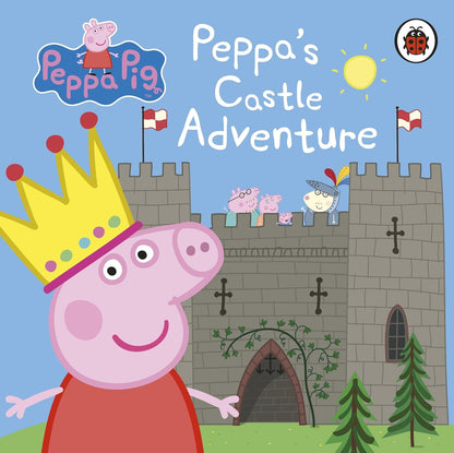 Book cover of 'Peppa's Castle Adventure' featuring Peppa Pig in front of a castle.