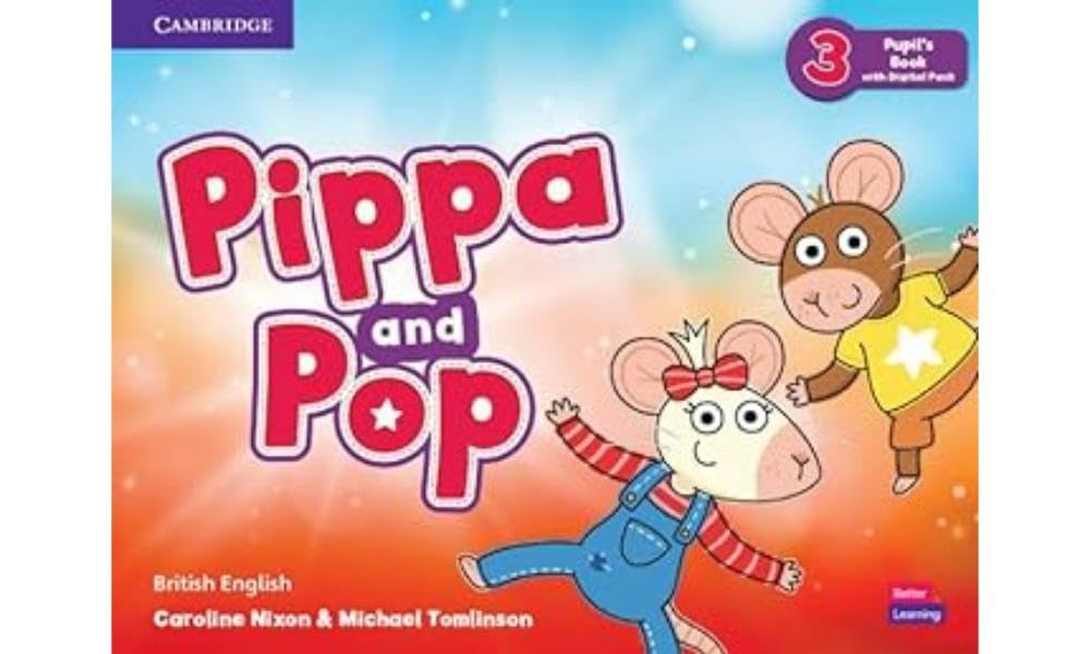 Book cover of 'Pippa and Pop' with two cartoon mice on a colorful background