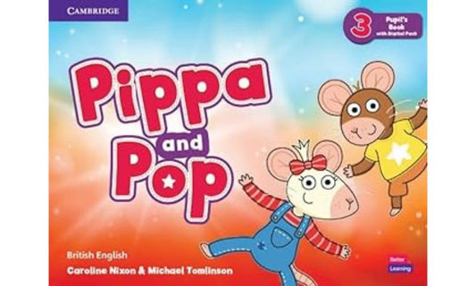 Book cover of 'Pippa and Pop' with two cartoon mice on a colorful background