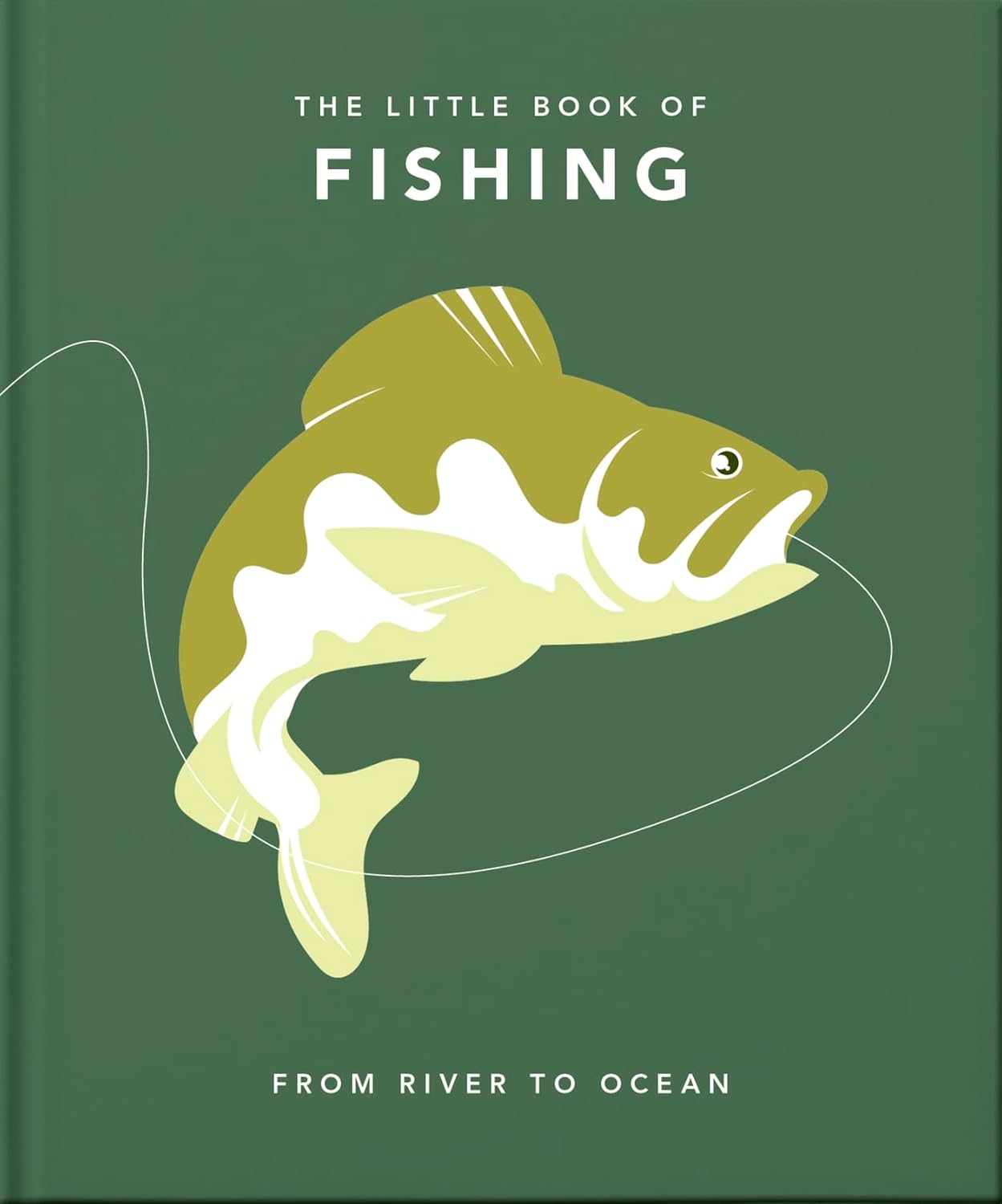Book cover of 'The Little Book of Fishing' with a fish illustration on a green background
