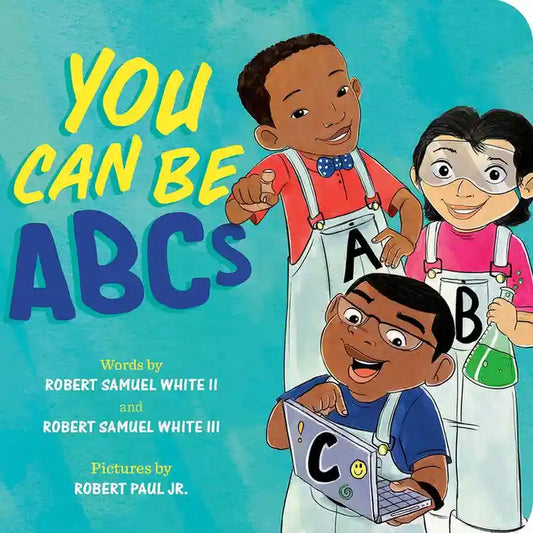 Book cover of 'You Can Be ABCs' with cartoon children and colorful text on a blue background.