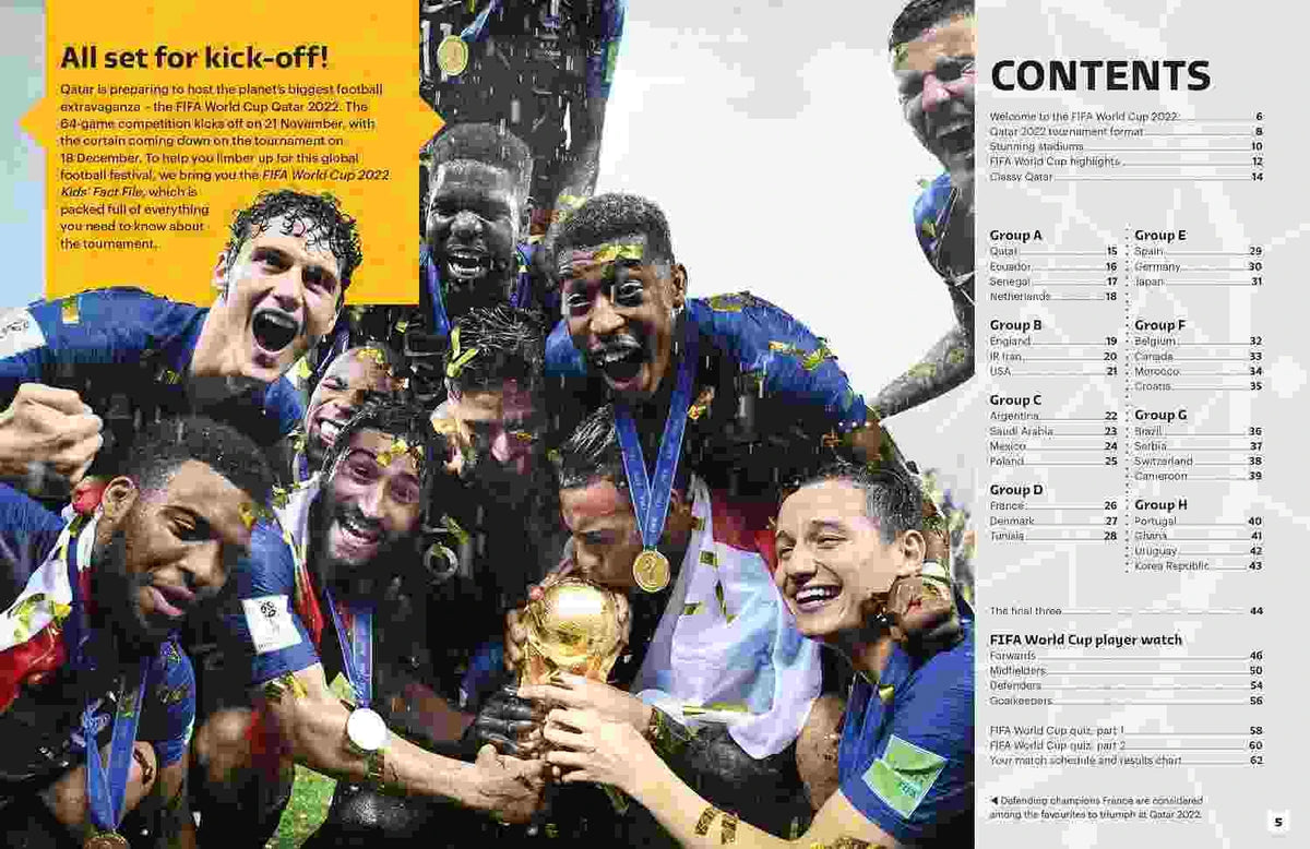 FIFA World Cup Qatar 2022 Kids' Fact File Football Facts & Players Book for Kids
