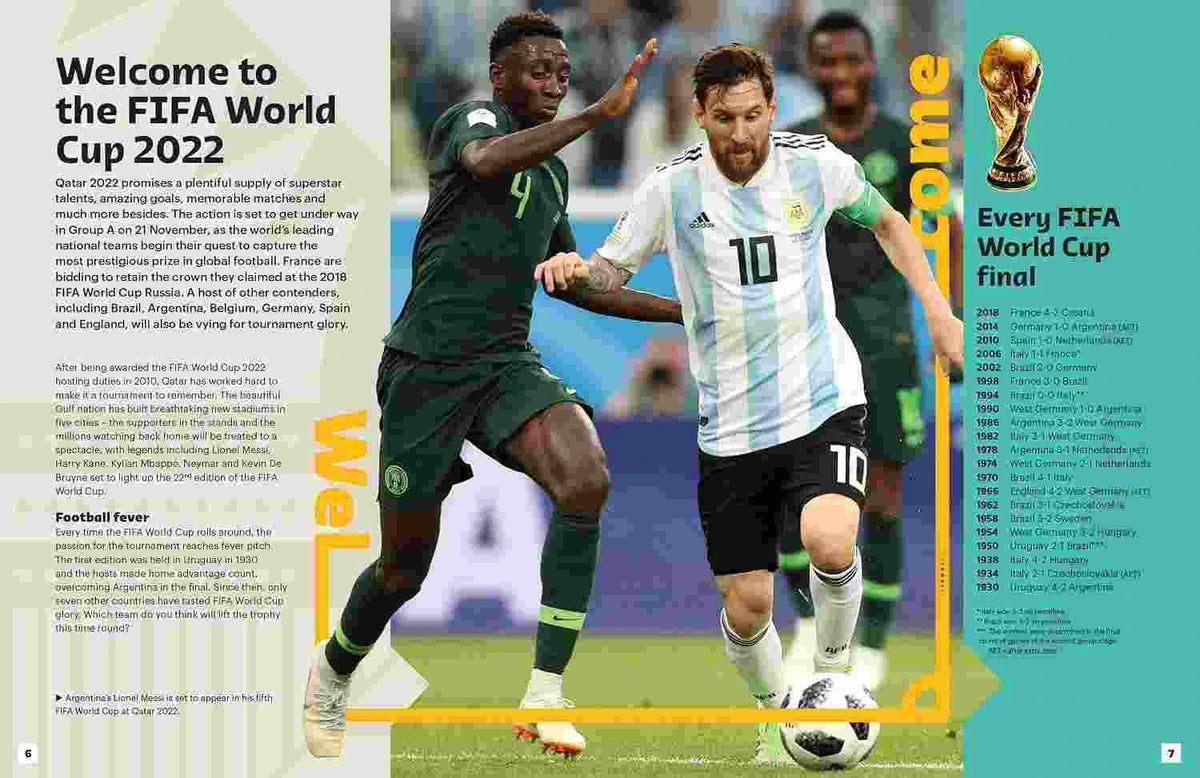 FIFA World Cup Qatar 2022 Kids' Fact File Football Facts & Players Book for Kids