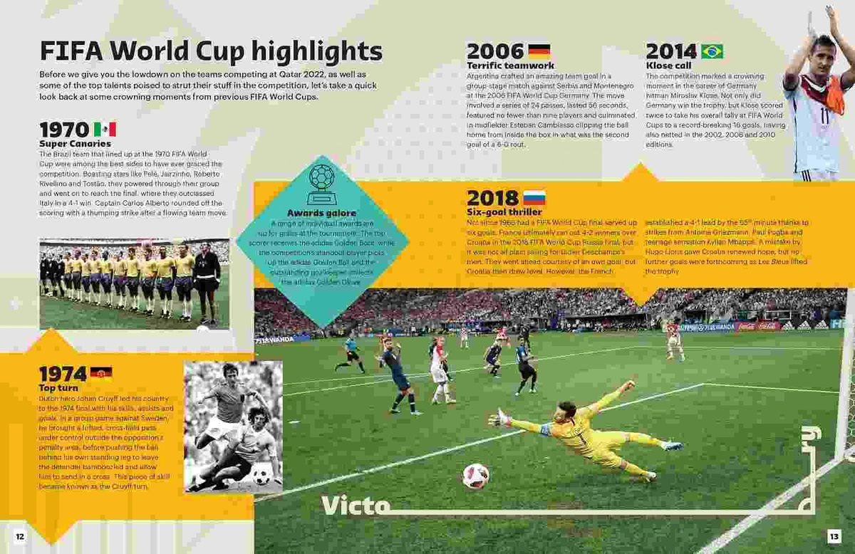 FIFA World Cup Qatar 2022 Kids' Fact File Football Facts & Players Book for Kids